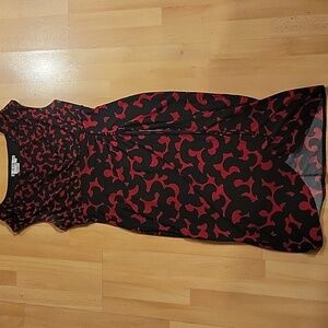 Maggy London Black and Red Midi Dress